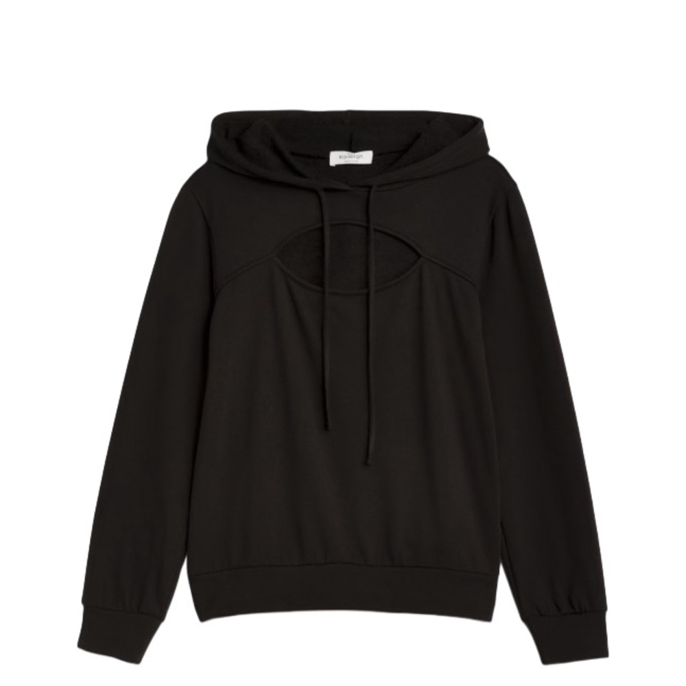 Analeah Black Cutout Knit Hoodie
